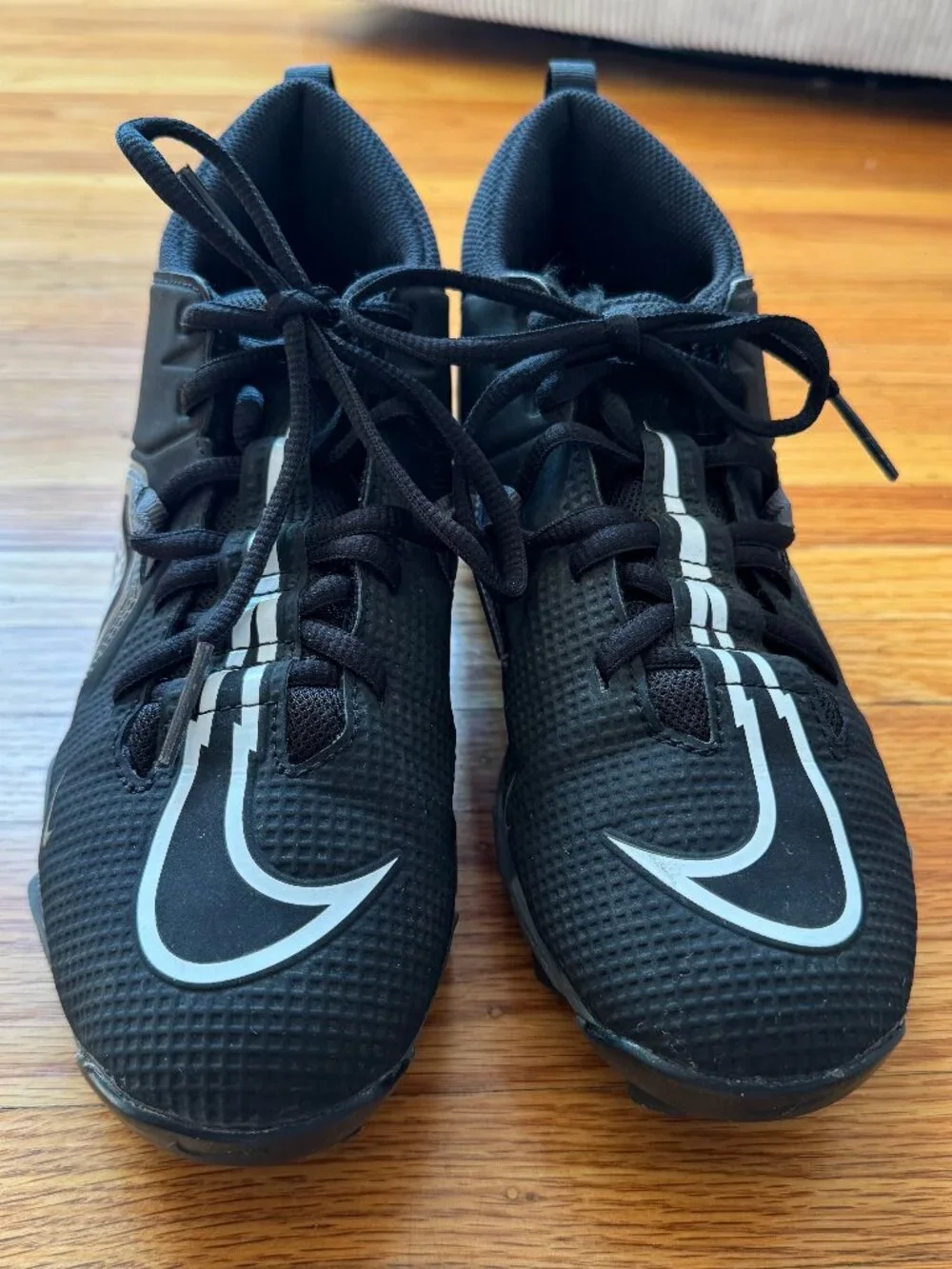 Nike Alpha Menace 3 Shark GS ‘Black Iron Grey’ Big Kids 6 Wide Football Cleats